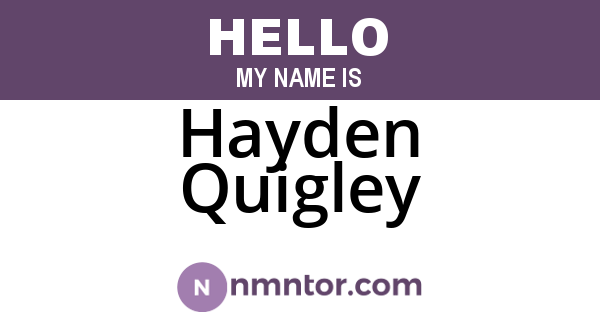Hayden Quigley