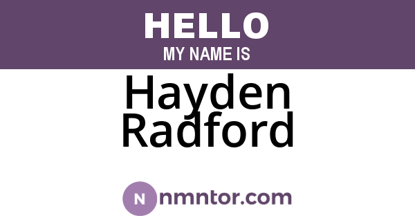 Hayden Radford