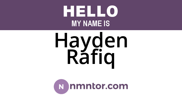 Hayden Rafiq