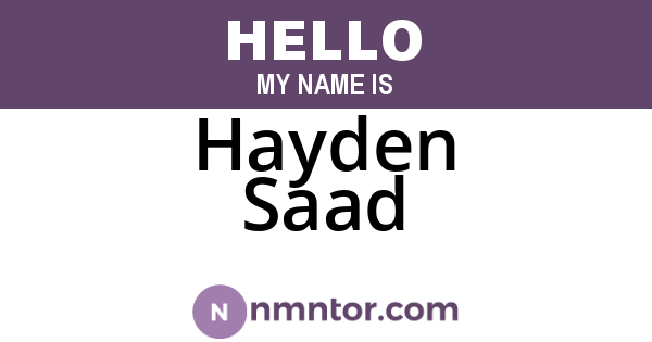 Hayden Saad