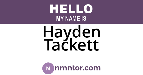 Hayden Tackett