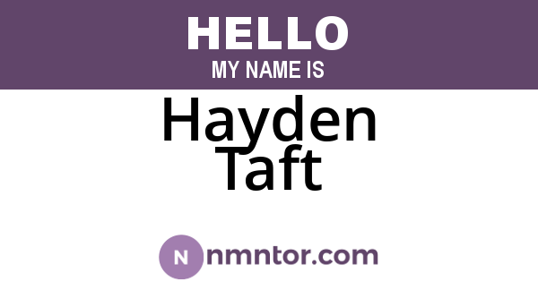 Hayden Taft