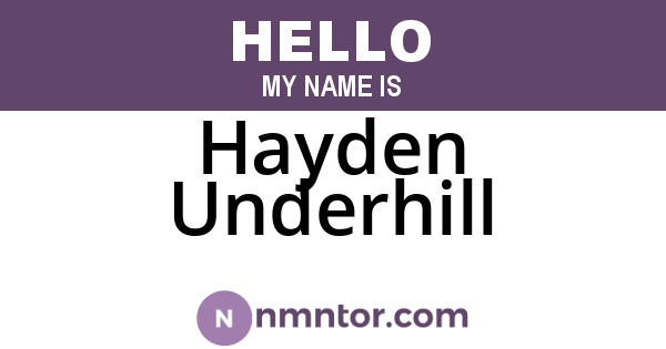 Hayden Underhill