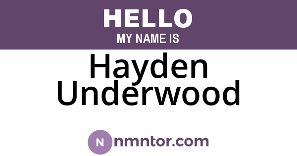 Hayden Underwood