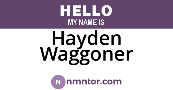 Hayden Waggoner