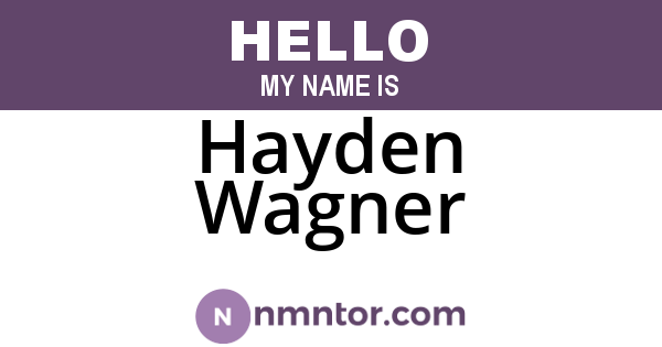 Hayden Wagner