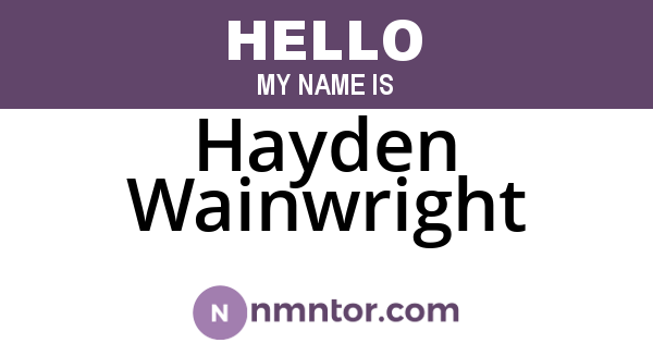 Hayden Wainwright