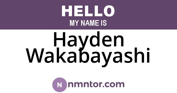 Hayden Wakabayashi