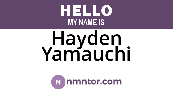 Hayden Yamauchi