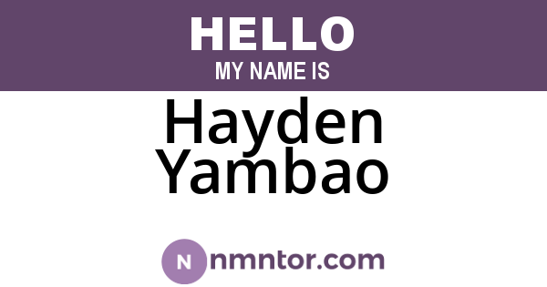 Hayden Yambao