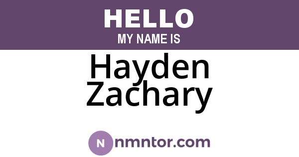 Hayden Zachary