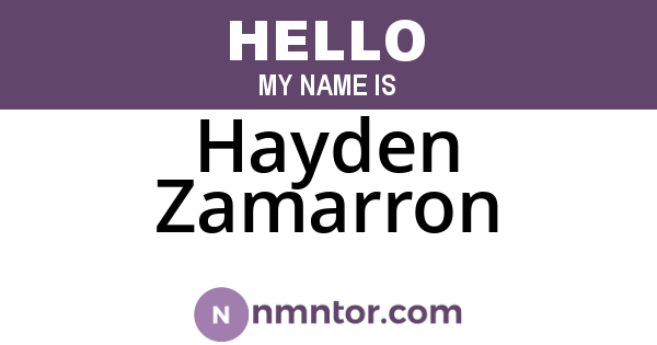 Hayden Zamarron