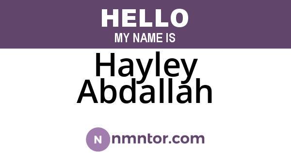 Hayley Abdallah