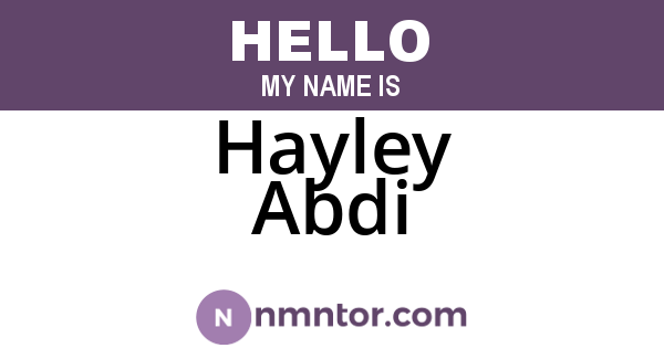 Hayley Abdi