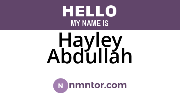 Hayley Abdullah