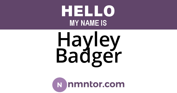 Hayley Badger
