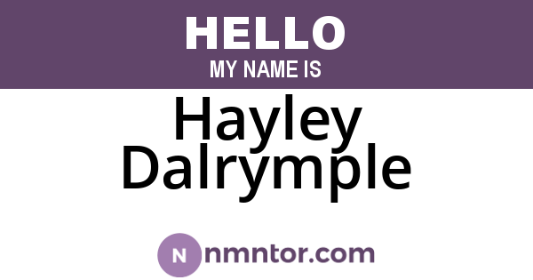 Hayley Dalrymple