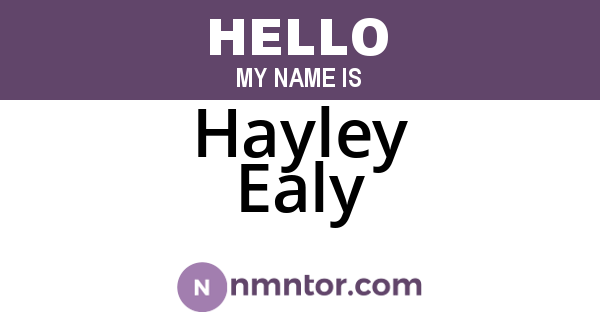 Hayley Ealy