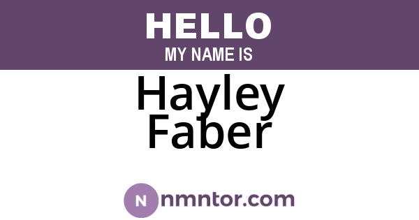 Hayley Faber