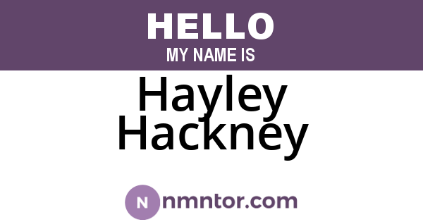 Hayley Hackney