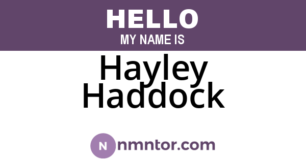 Hayley Haddock