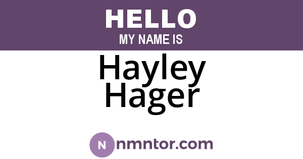 Hayley Hager