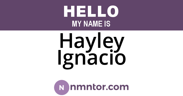 Hayley Ignacio
