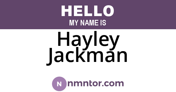 Hayley Jackman