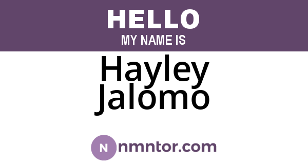 Hayley Jalomo
