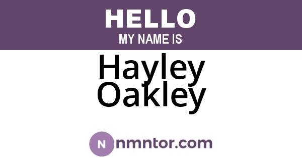 Hayley Oakley