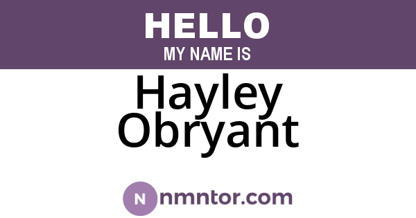 Hayley Obryant