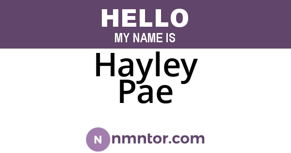 Hayley Pae