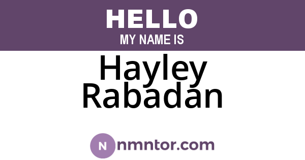 Hayley Rabadan