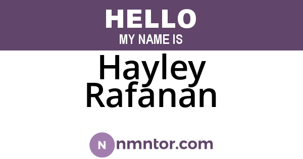 Hayley Rafanan