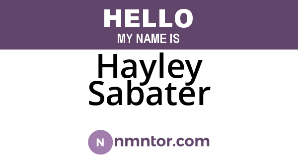 Hayley Sabater