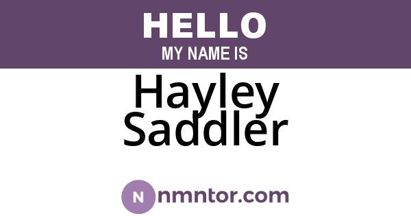 Hayley Saddler