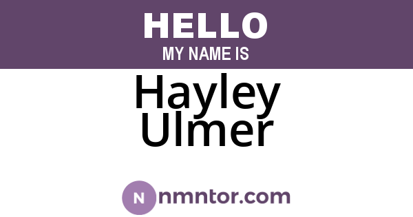 Hayley Ulmer