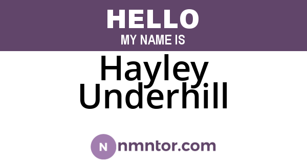 Hayley Underhill