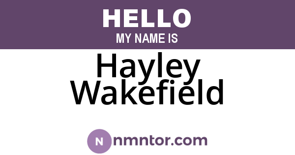 Hayley Wakefield