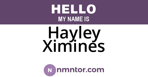 Hayley Ximines
