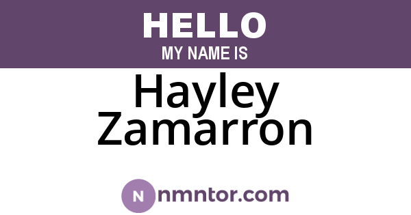 Hayley Zamarron