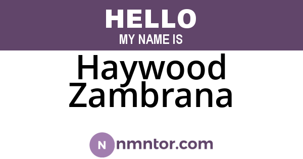 Haywood Zambrana