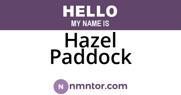 Hazel Paddock