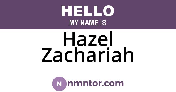 Hazel Zachariah