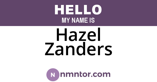 Hazel Zanders