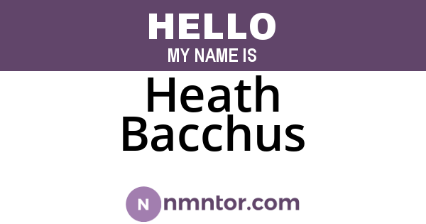Heath Bacchus