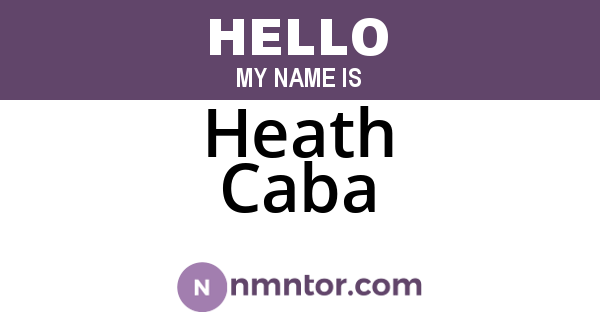 Heath Caba