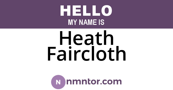 Heath Faircloth