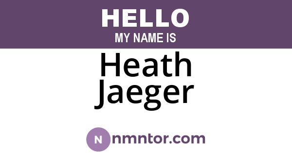 Heath Jaeger