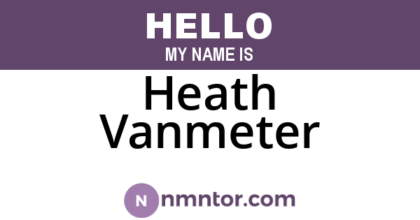 Heath Vanmeter